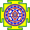 Скачать изображение Шри Янтра зелёно-жёлто-сине-красная